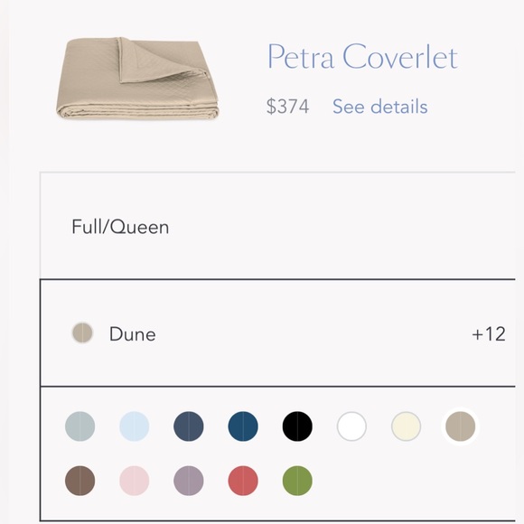 Matouk Petra Coverlet and 2 Euro Shams. Ivory.  Good used condition. King size. - Picture 16 of 16